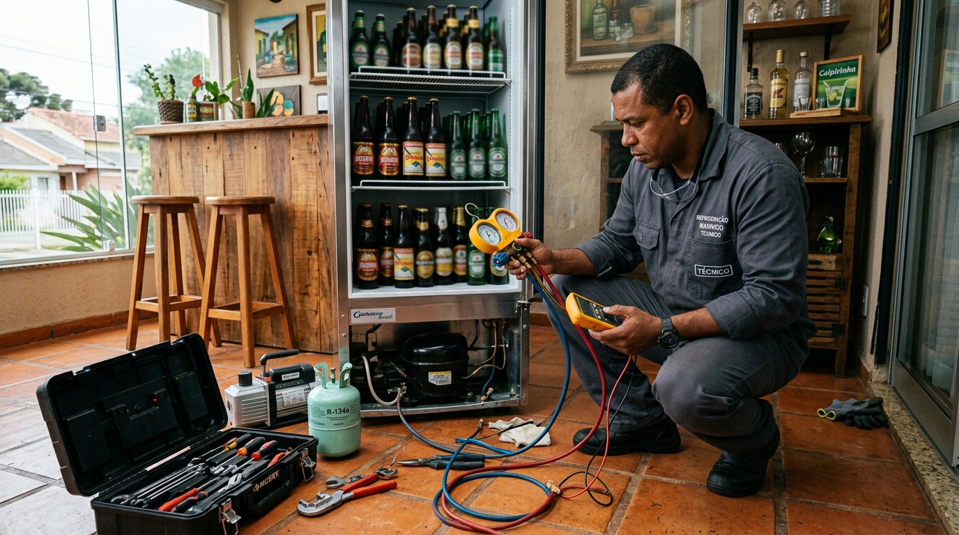 Técnico de conserto de cervejeira em residência em Anápolis‑GO